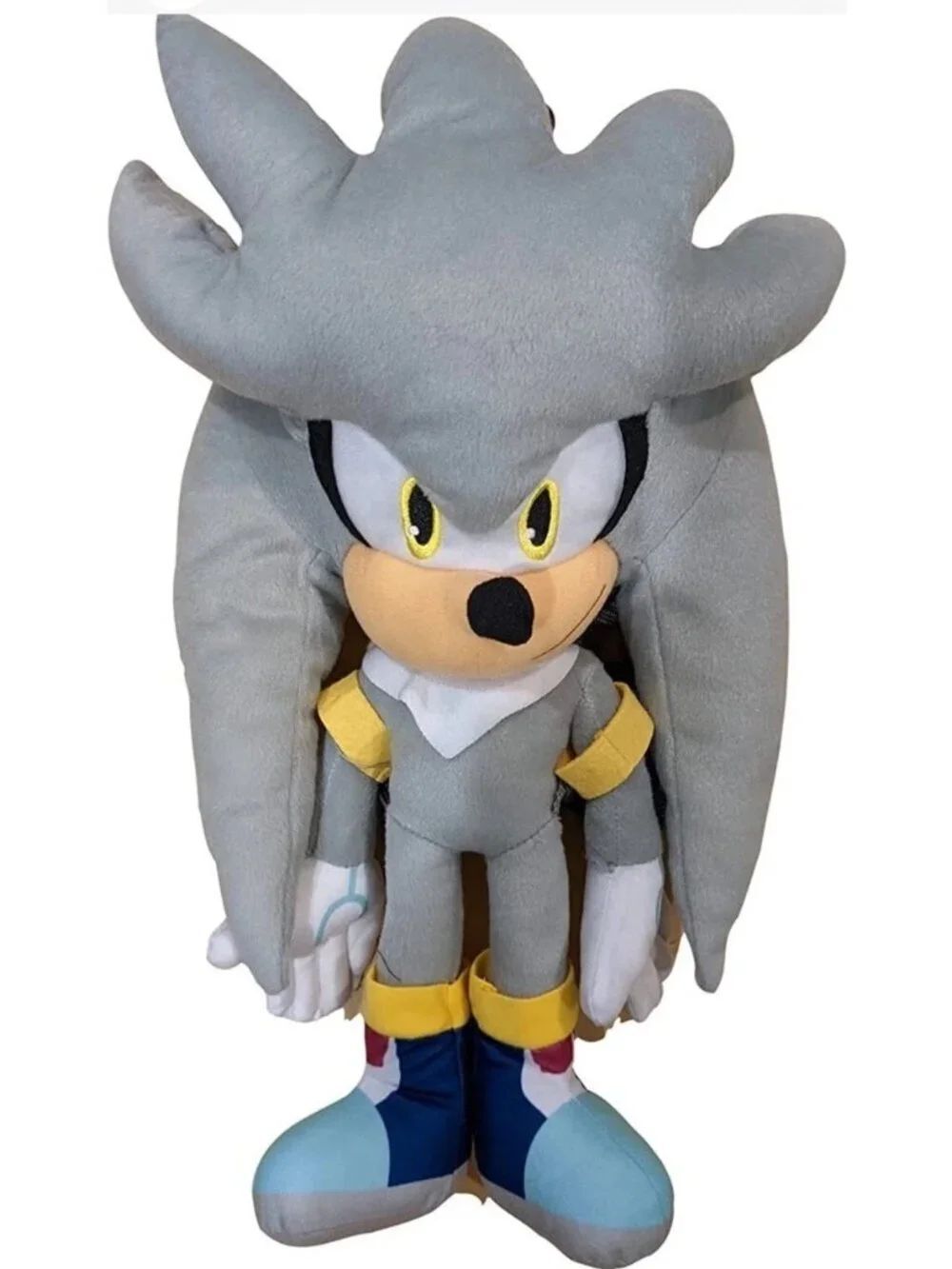 Sonic The Hedgehog Silver Sonic 16" Plush Backpack Childrens Faux Fur Bag NWT